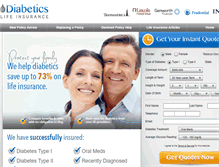 Tablet Screenshot of diabeticslifeinsurance.org